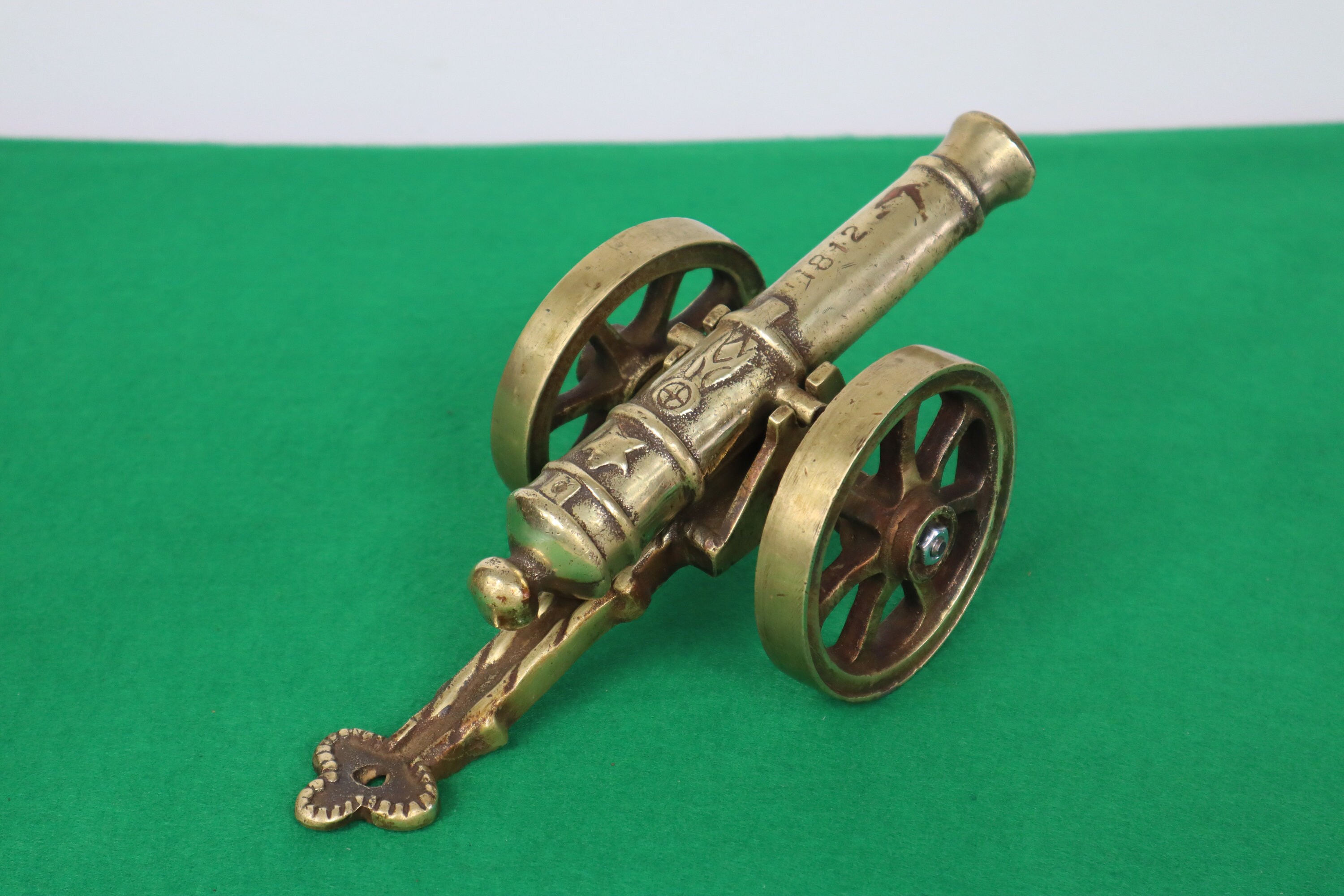 Large Antique 1812 Brass Cannon Desk Ornament 10 inch Long Etsy