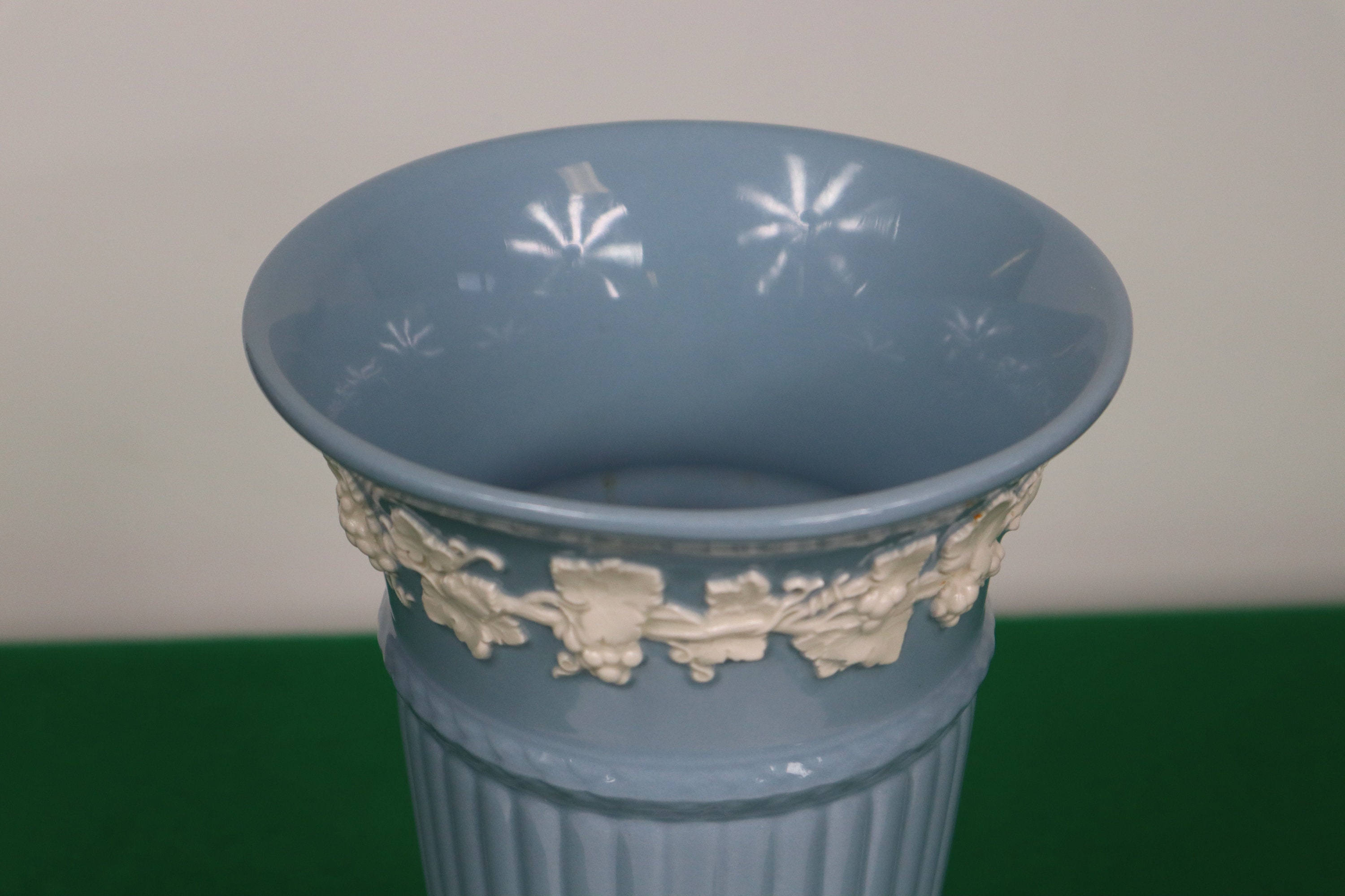 Large Wedgwood Queensware Vase Pale Blue and White Vintage Etsy