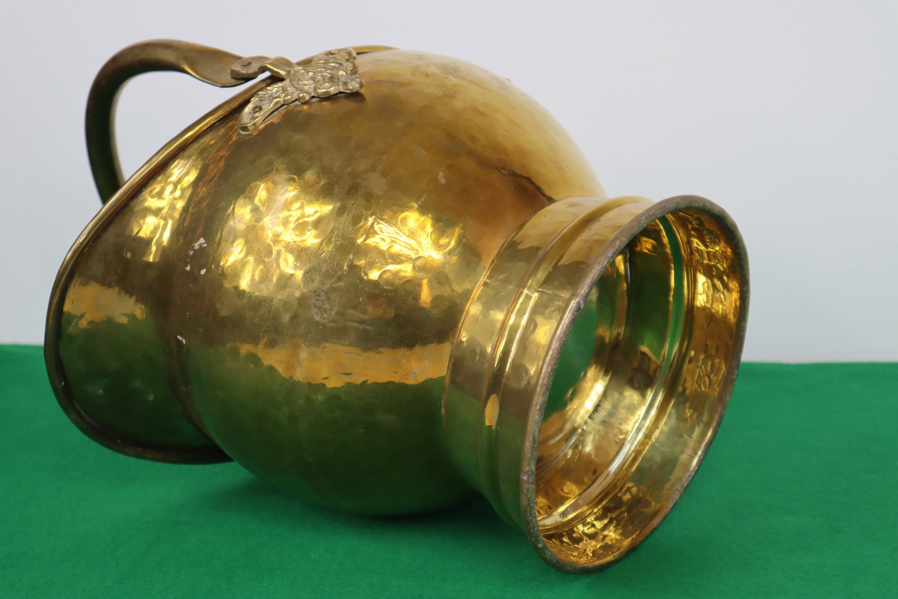 Large Vintage Brass Coal Scuttle Brass Coal Bucket with Etsy