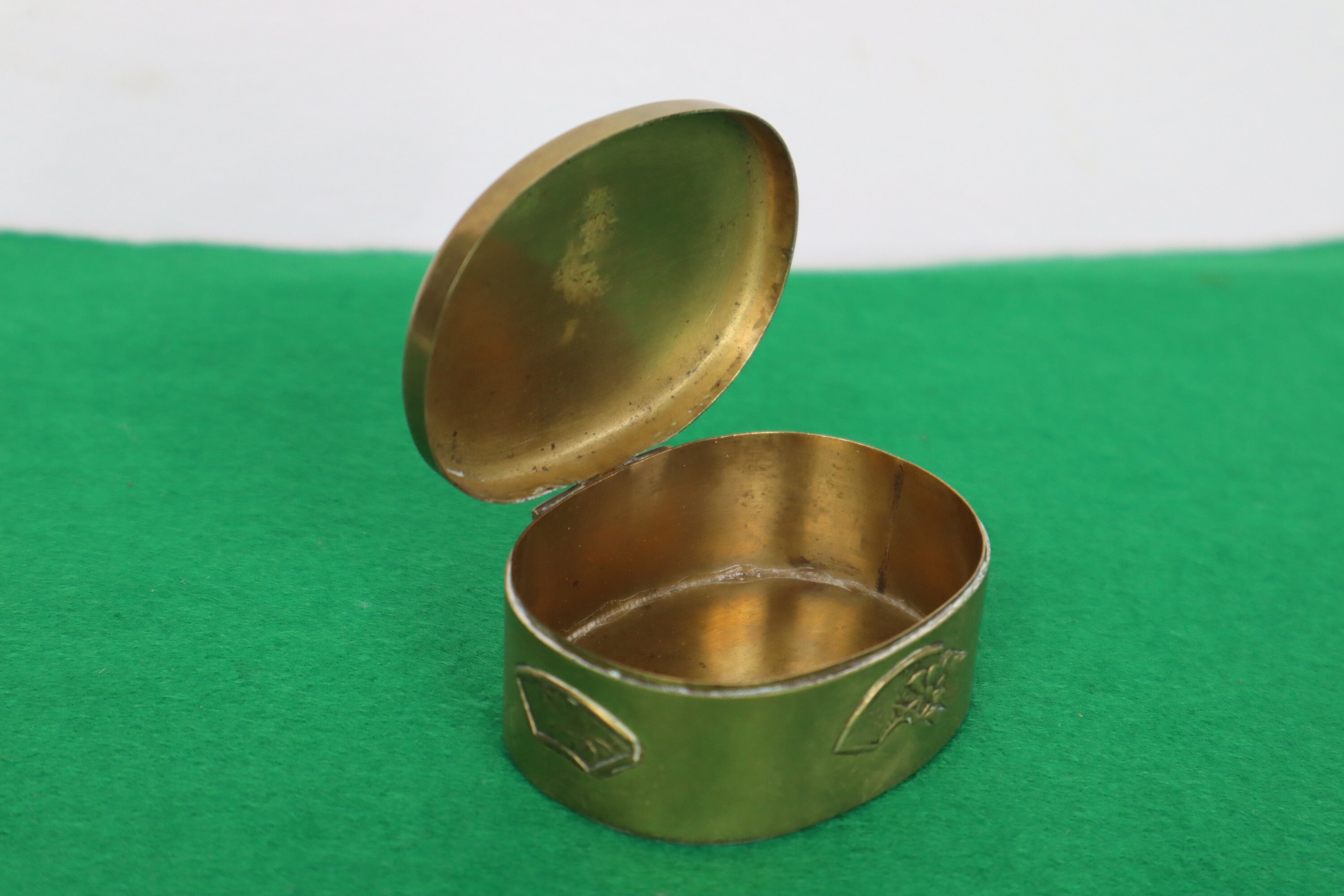Antique Japanese Brass and Copper Snuff Box Large Oriental Etsy