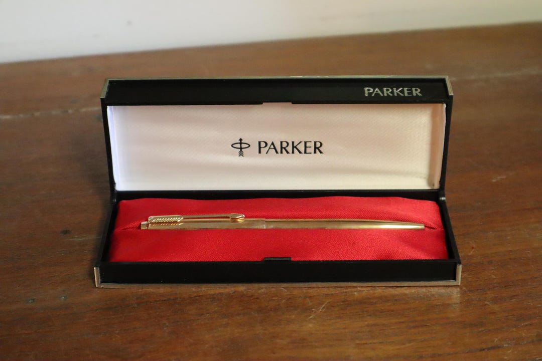 1960's Parker 12ct Rolled Gold Ballpoint Pen in Original Hard Case ...