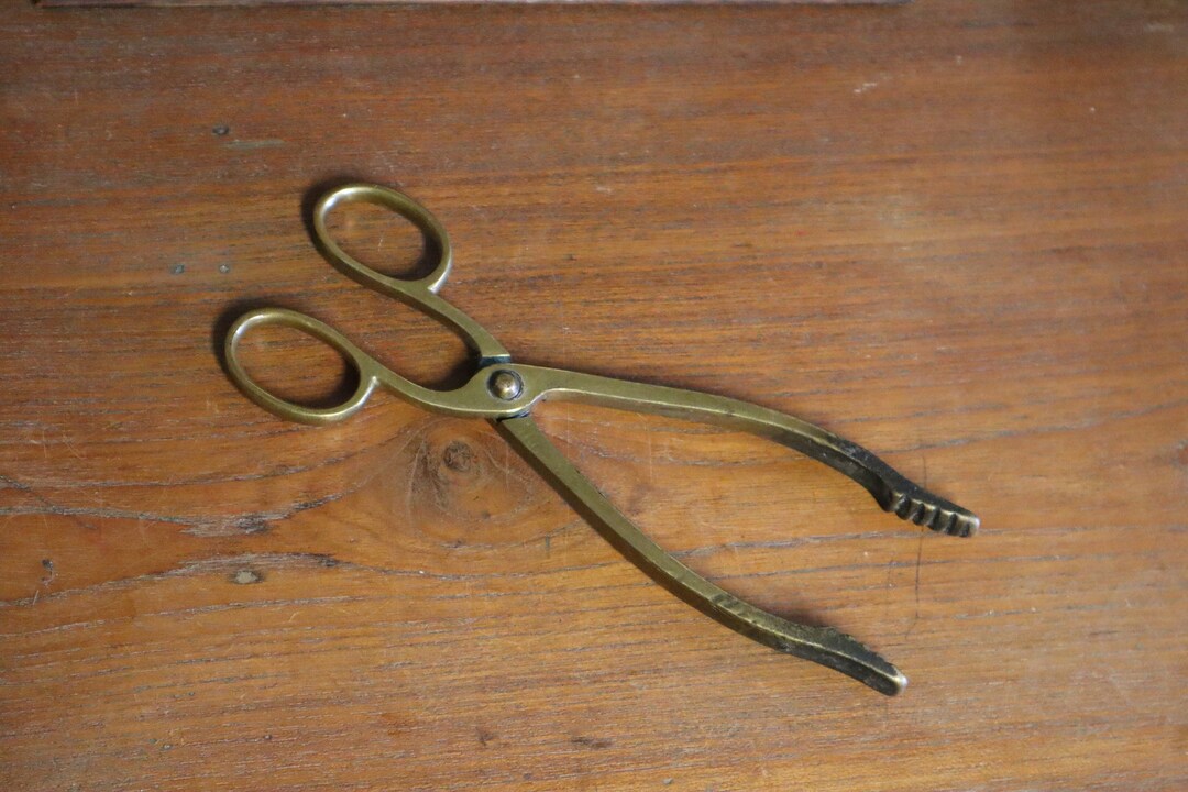 Vintage Brass Fire Tongs / Coal Tongs English Brass Tongs Etsy UK