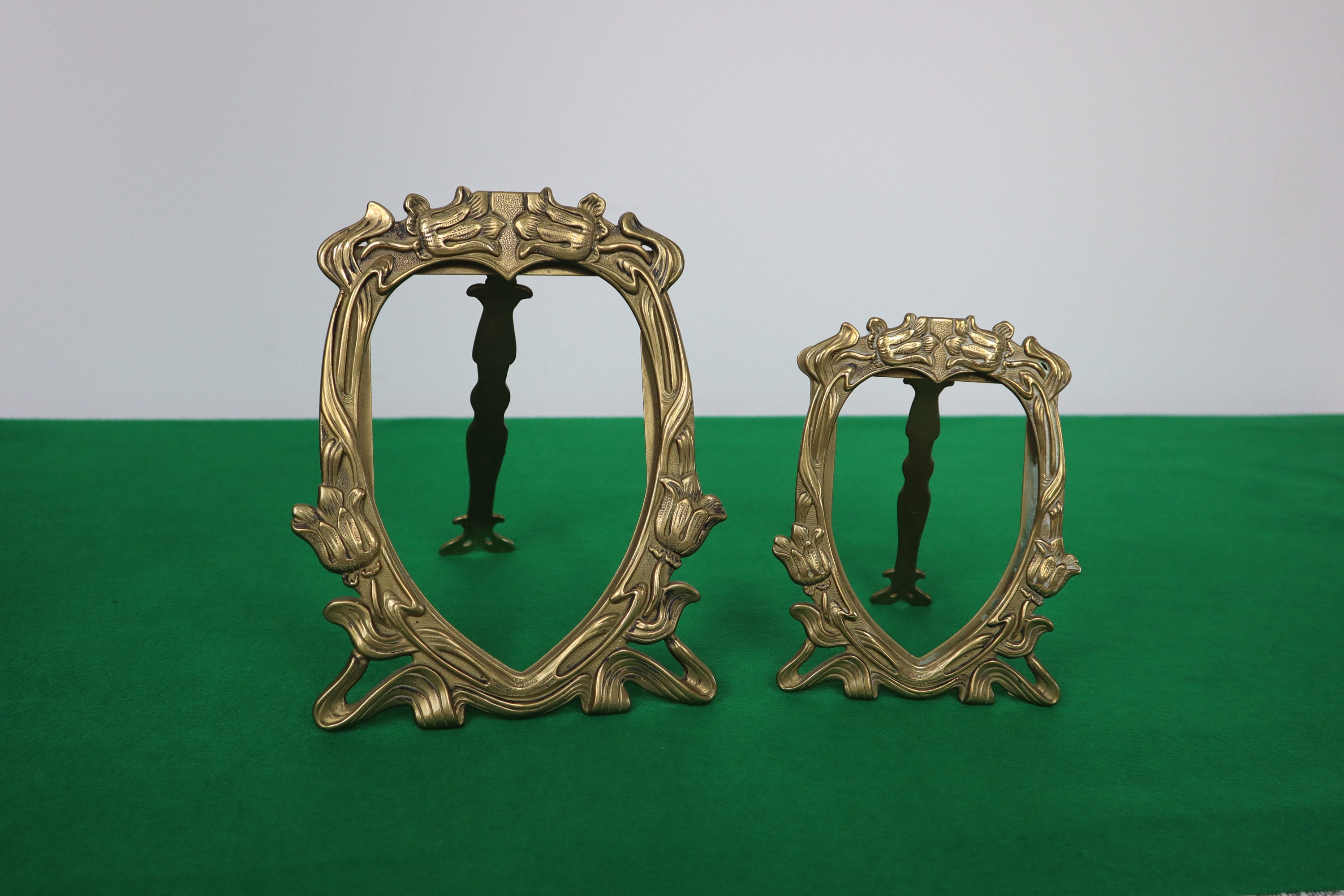 Pair Antique ArtNouveau Brass Picture Frame's c1910 Etsy