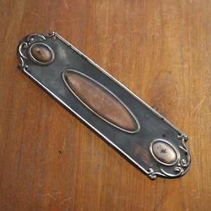 Placa de cobre inglesa c1930 - Placa de empuje para puerta - Fabricada en Inglaterra