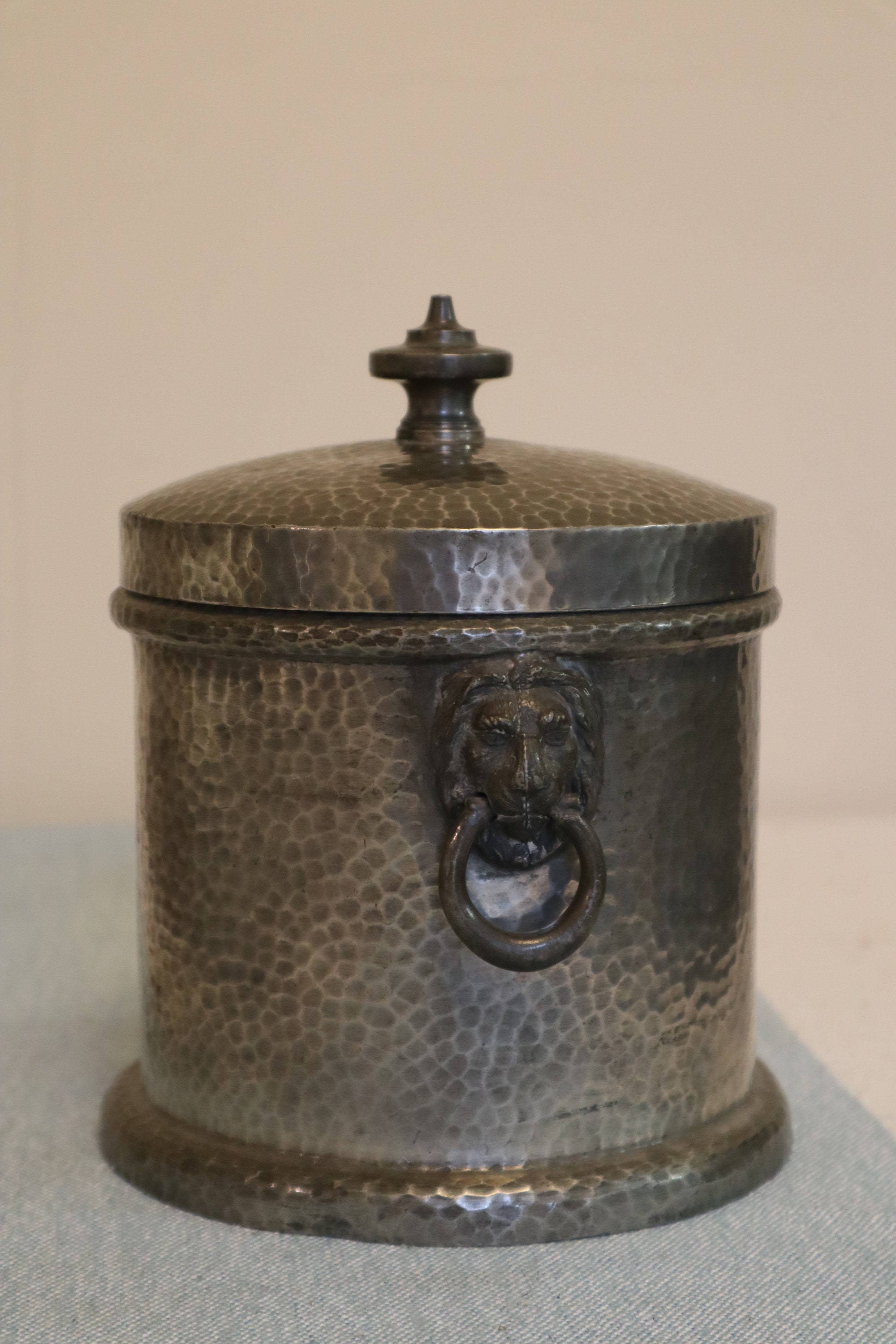 Pewter Arts & Crafts Style Tea Caddy with Lion Head Handles Etsy