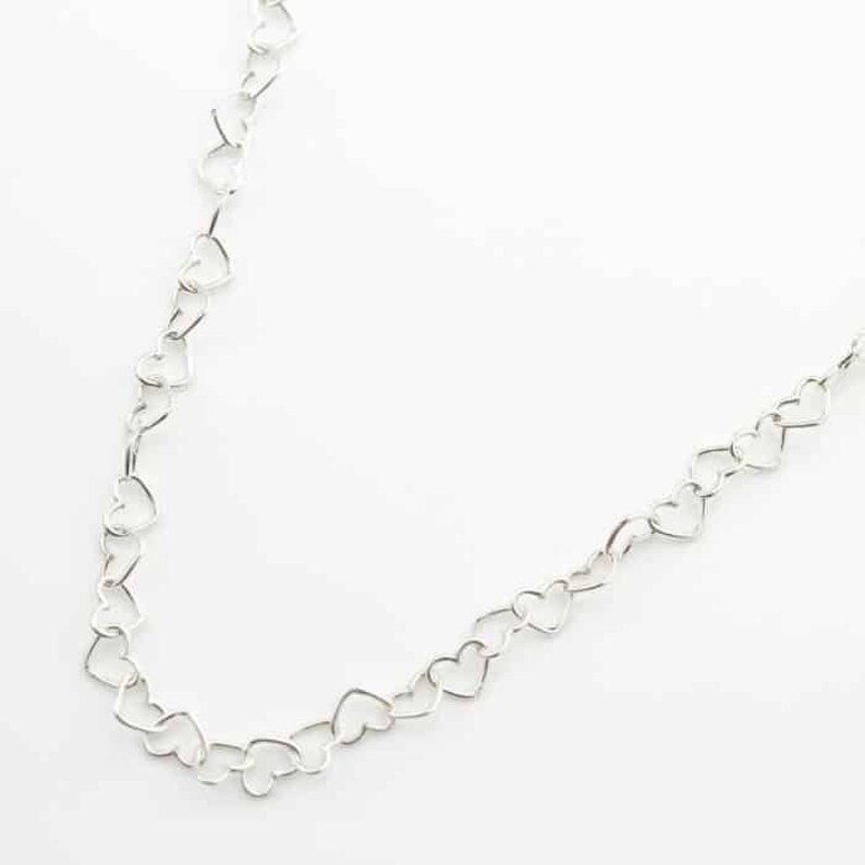 Silver Heart Bracelet / Silver Chain Bracelet / Linked Heart Etsy