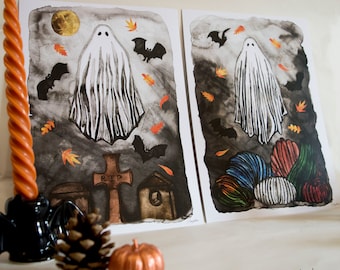 Set Of Two Ghost Art Prints A4