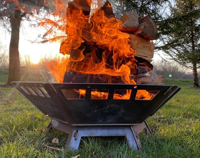 Collapsible Hexagon Fire Pit: Heavy Duty Outdoor Firepit