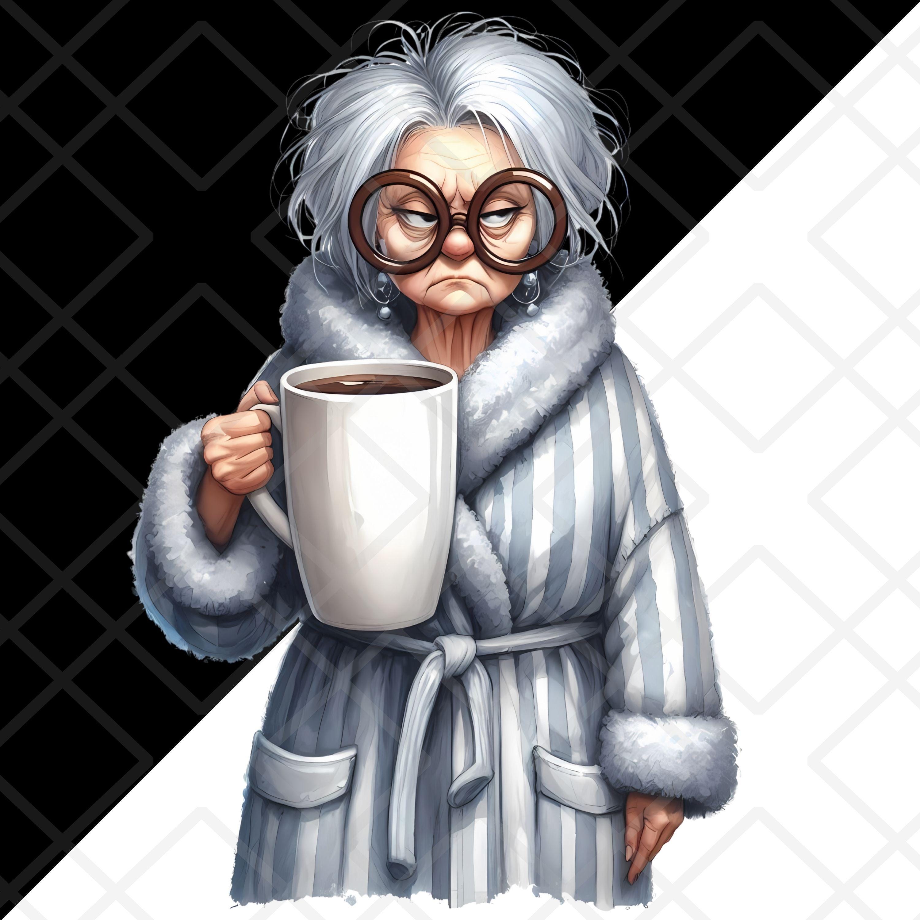 Grumpy Ladies Grumpy Old Ladies Clipart PNG, Watercolor Funny Sassy Senior Woman ...