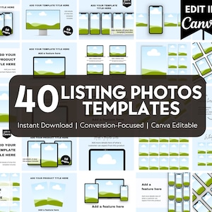 Etsy Listing Mockup Photos Canva Template for Digital Downloads Listing Photos for Etsy Canva Listing Photos Digital Product Listing Photos