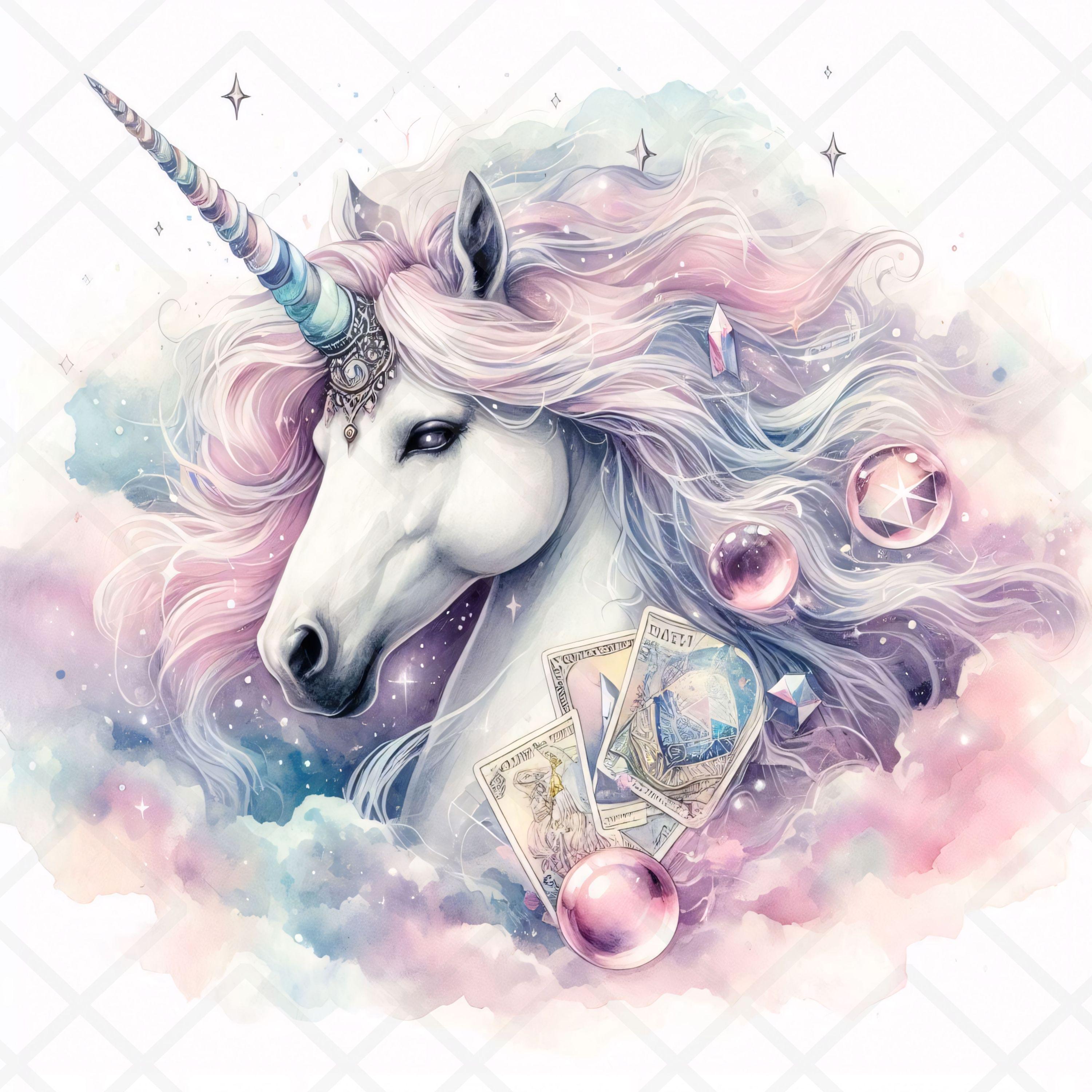 Halloween Unicorn JPG Clipart Oracle Unicorn Fortune Teller Tarot ...