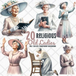 Religiöse Kirche Alte Damen Clipart PNG, Christliche Großmutter, Sonntag Anbetung, Sonntag Best Beten, Glaube Kirche Lady, digitaler Download