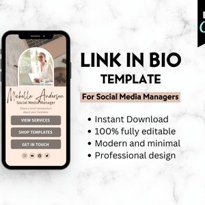 Enlace en Bio Plantilla Canva para Social Media Manager Enlace en Bio para Instagram Tiktok Social Media Manager Enlace en Bio