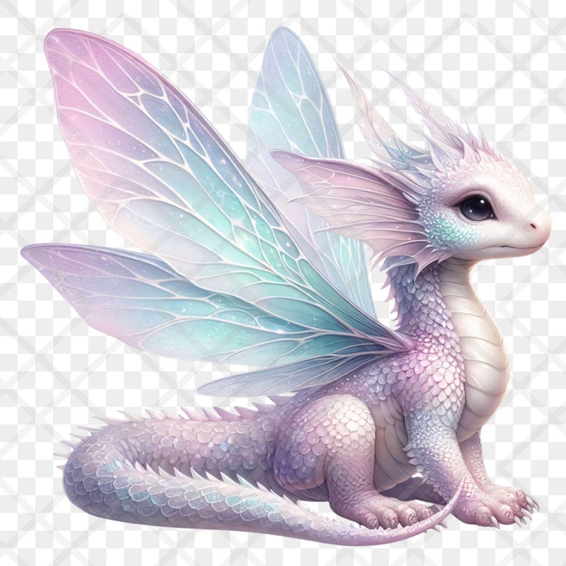 Fairy Wings Dragon Clipart PNG Pastel Baby Dragon Transparent Wings ...