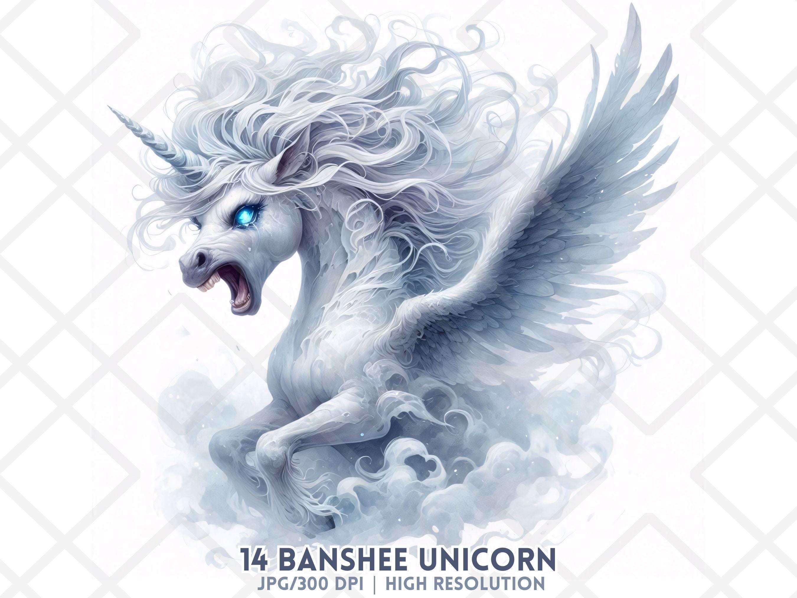Halloween Unicorn Clipart JPG Banshee Pegasus Creepy Scary Eerie Ghost  Horse Spirit Digital Sticker Sublimation Journaling Crafts Cardmaking - Etsy