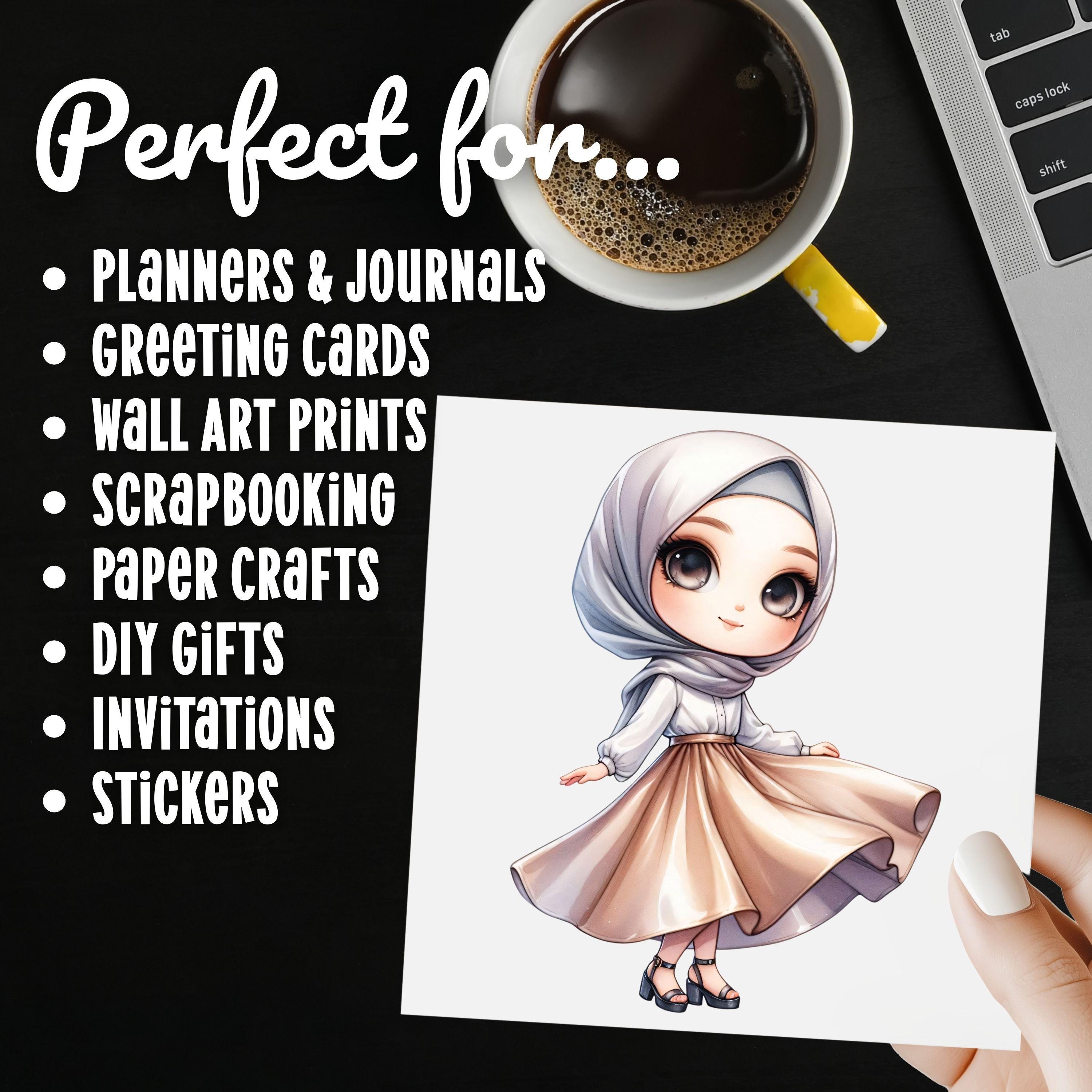 Modesty Sticker Islam Cute Hijabi Chibi Girl Clipart Modest Fashionista Muslim Islam Muslimah ...