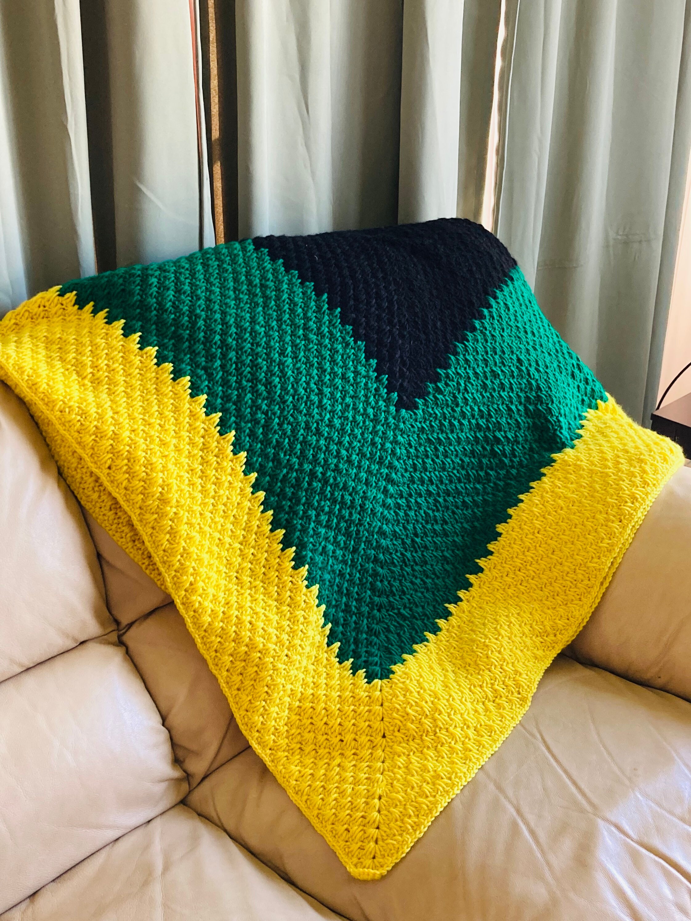 Jamaica Flag Inspired Blanket. Etsy