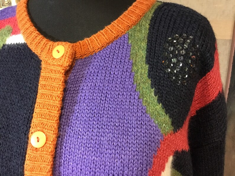 Vintage cardigan 1980s cardigan C/&A Yessica size 18