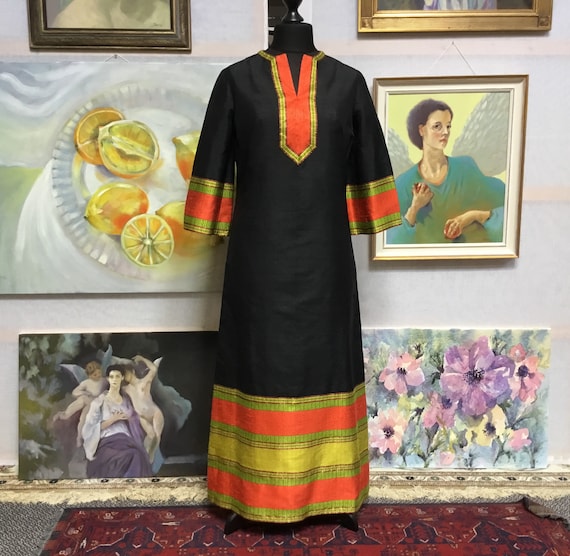 Kaftan african Vintage dress vintage kaftan PURE S