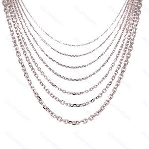 Sterling Silver Cable Chain Necklace, Real Solid 925 Silver Chain For Women And Men, 0.6mm To 2.3mm Thick, Rhodium Plated, 16-30&quot; Inch