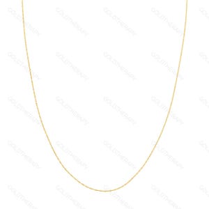14K Solid Gold Dainty Rope Chain, 0.7mm Yellow Gold Necklace, Thin Gold Chain for Pendant, Lightweight Everyday Chain, Real Gold Jewelry