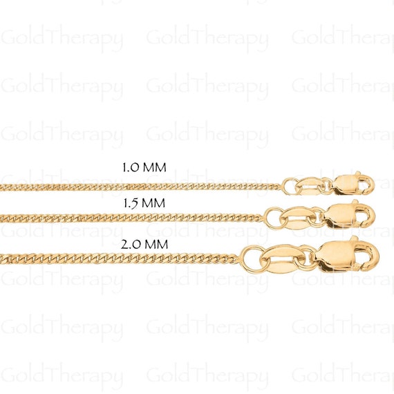 Solid 10K Yellow Gold Gourmette Chain 