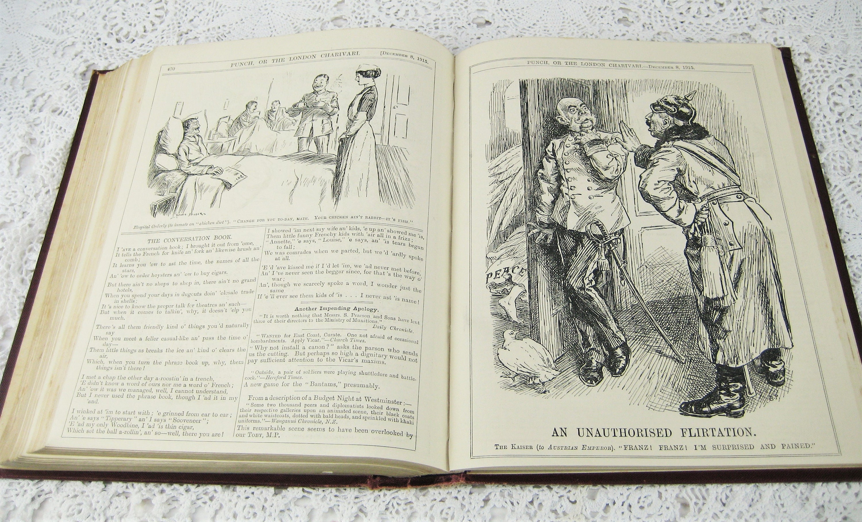 Punch Magazine Bound Vintage Hardback. July Dec 1914. Etsy