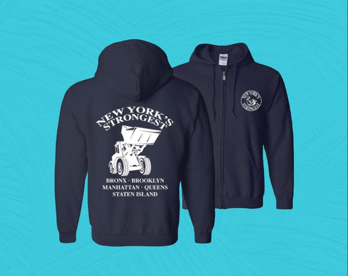 New York's Strongest 3x Navy Zipper Hoodie Etsy