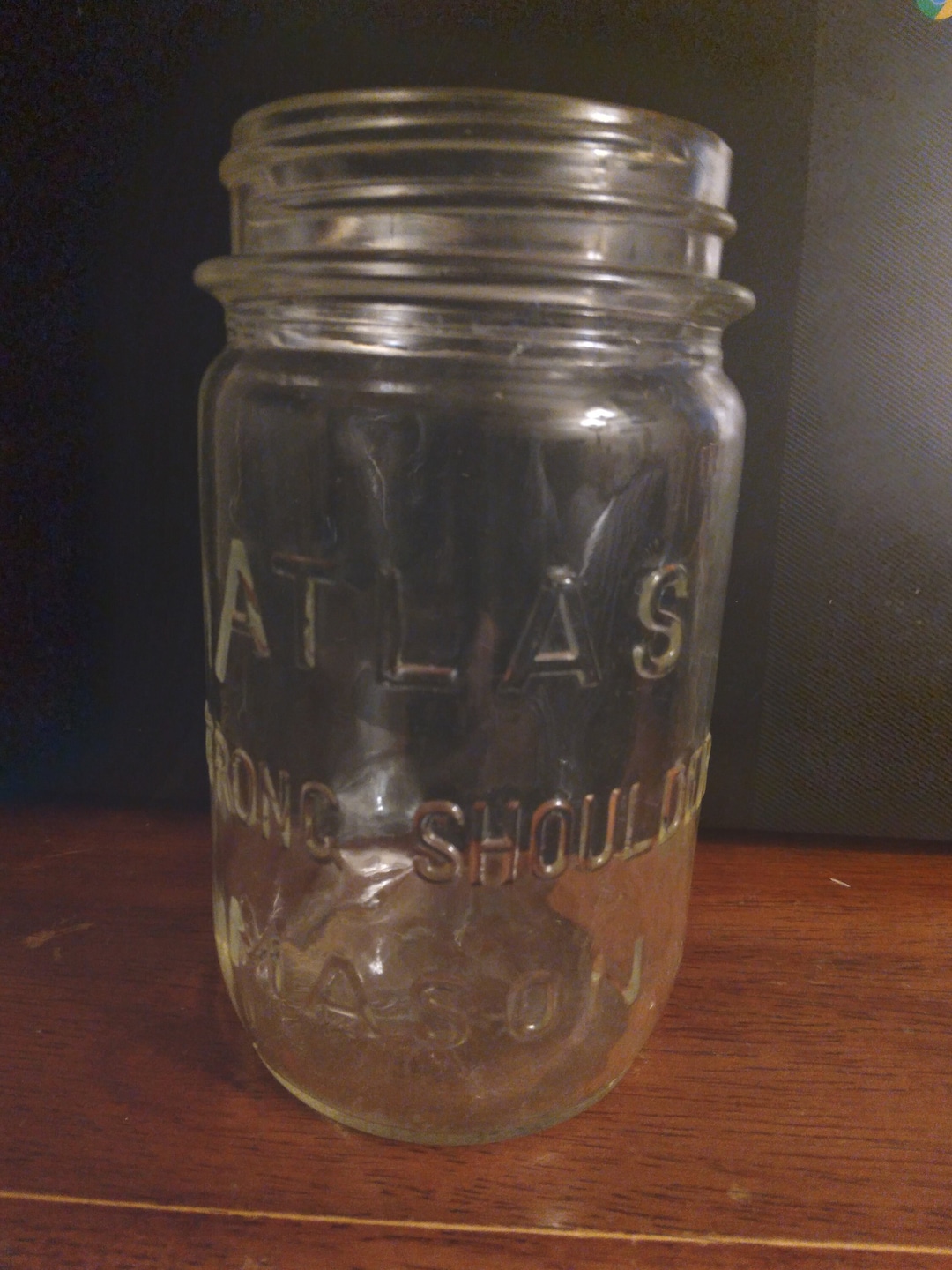 Atlas Strong Shoulder Mason Jar Etsy