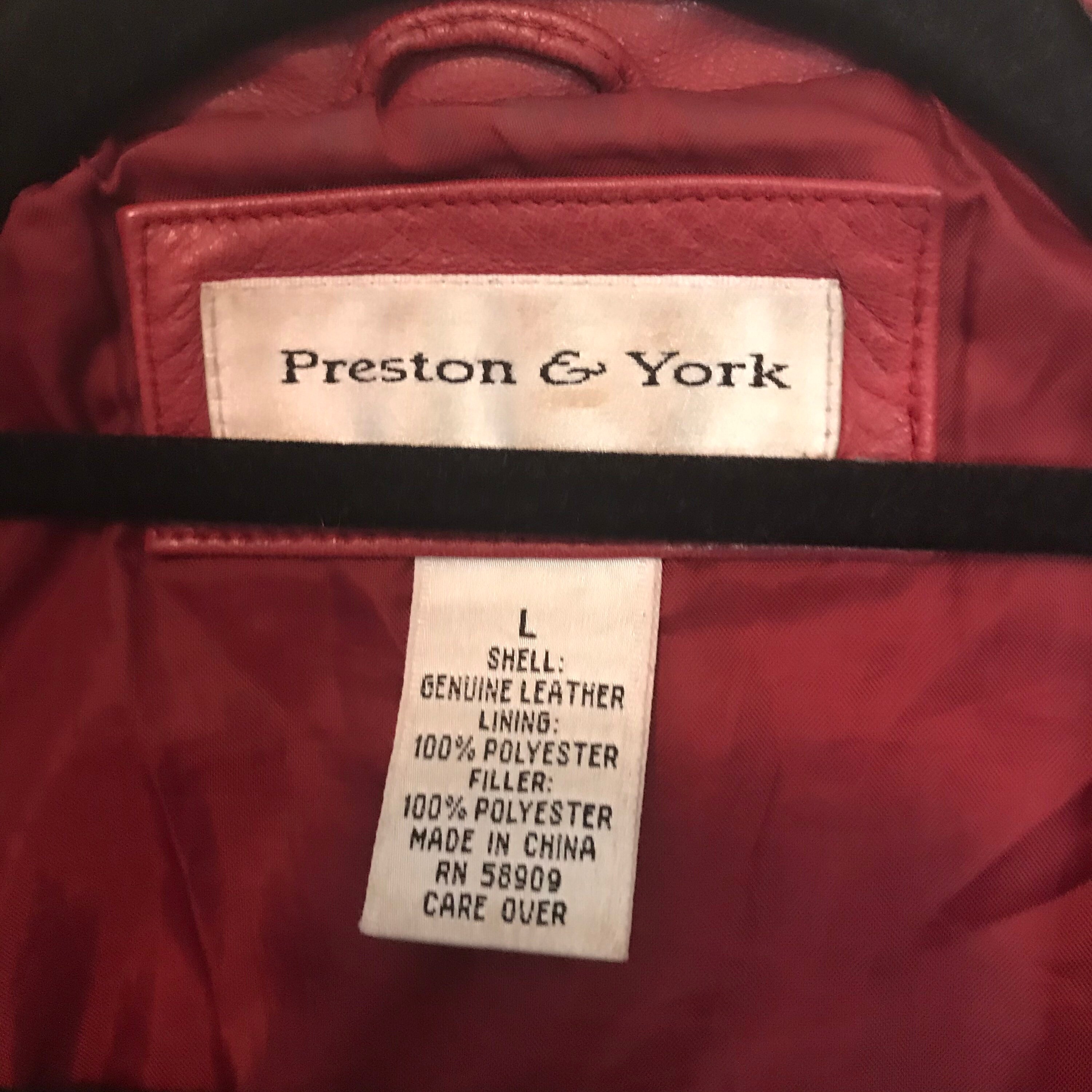 Preston & York Vintage Red Leather Jacket Full Zip ZIP - Etsy