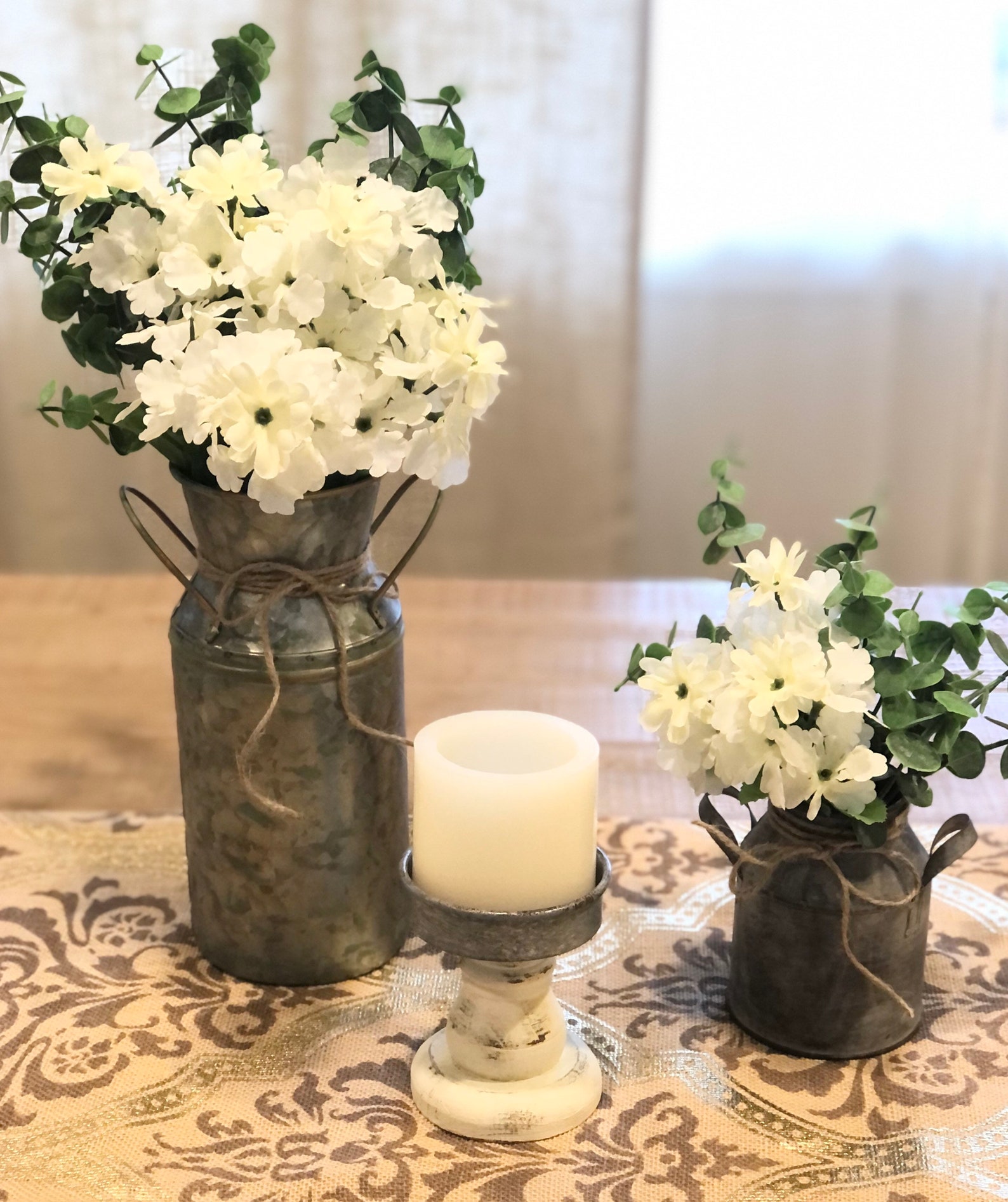 Painted and Distressed Farmhouse Candle Holder Etsy