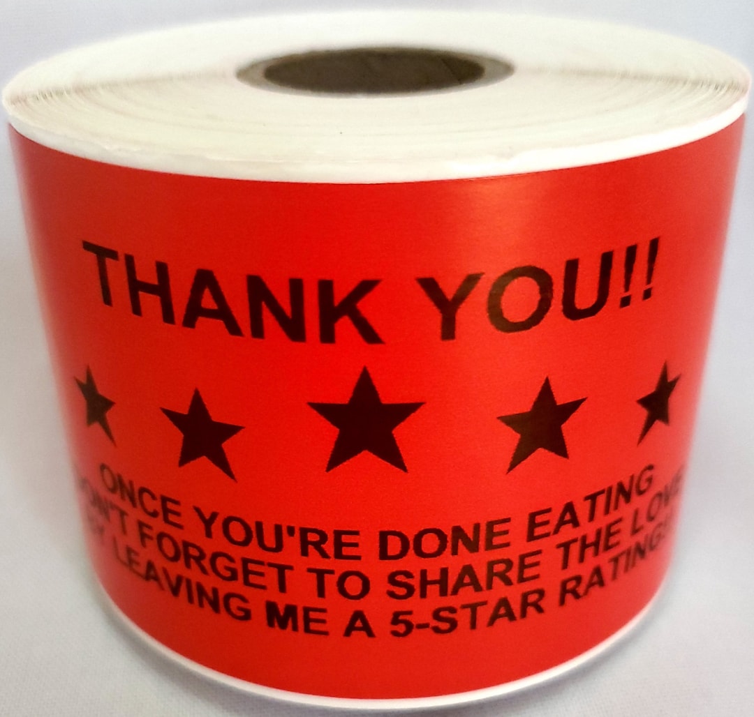 Stickers Bag Sealers Labels Rating Reminder for Doordash, Grubhub