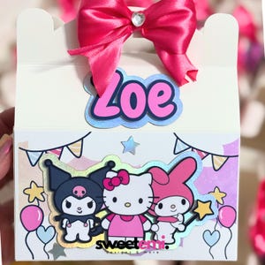 Kitty gable treat boxes, Kitty & friends party favors