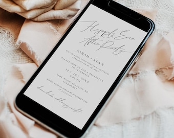Electronic Wedding Reception Invitation Template, Editable Wedding Reception Party Invitation, Digital After Party Invite, Templett, MWI-01