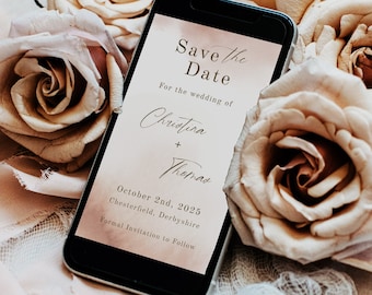 Electronic Save The Date Template, Digital Text Save The Date, Phone Evite, Digital Save the Date, Editable Template, Electronic Invitation