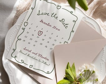Handwritten Save The Date Minimalist Template, Editable Save the Date, Printable Whimsical Save the Date, Modern Save the Date, HD03