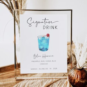 Minimal Printable Signature Drinks Sign Template DIY Cocktail - Etsy