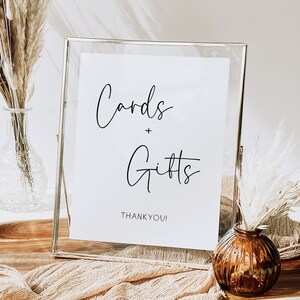 Minimal Cards and Gifts Sign Template, Cards and Gifts Sign Printable, Modern Cards and Gifts Sign, Wedding Signs, 5x10 & 8x10, MIN01