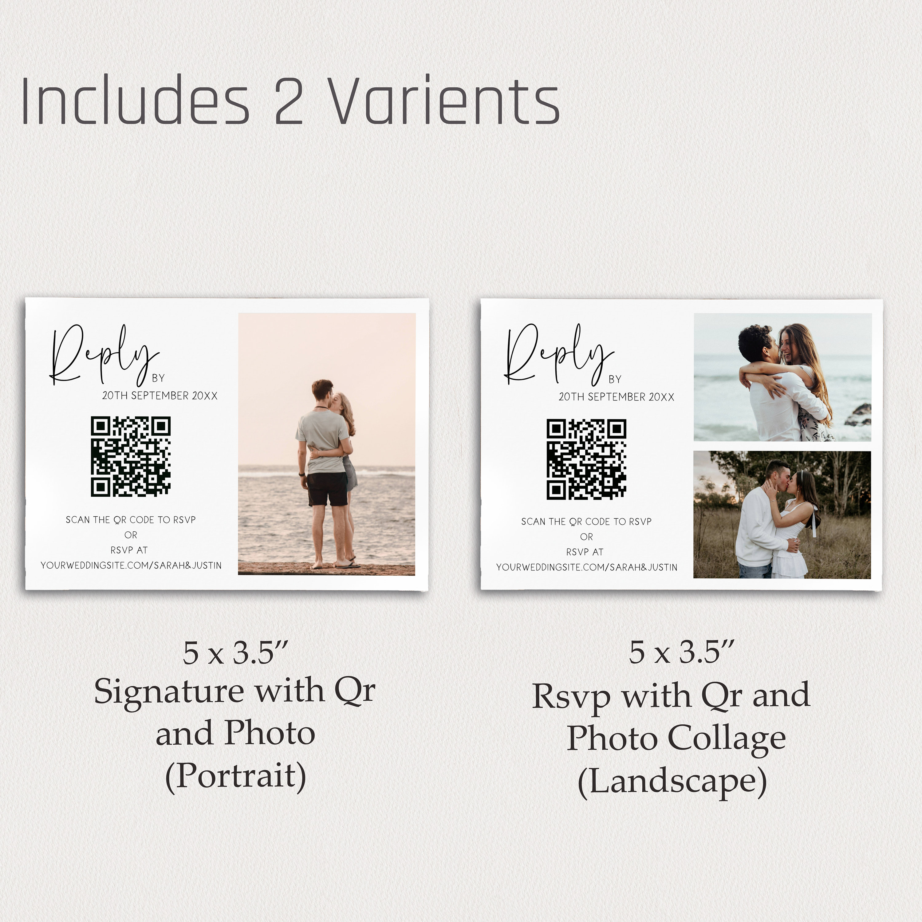 Printable Rsvp With Qr Code and Photo Rsvp With Qr Code Rsvp Etsy