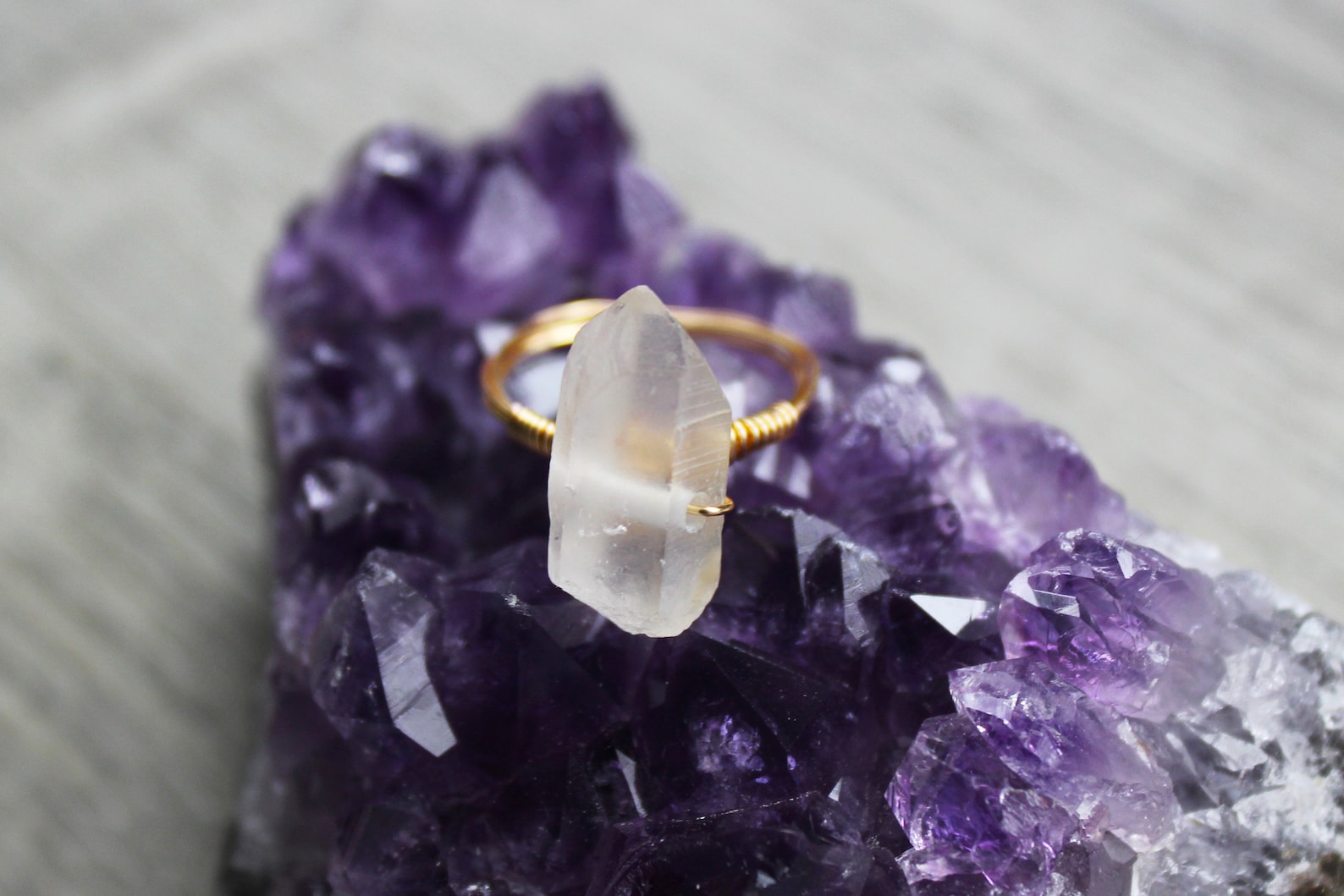 Clear Quartz Crystal Ring Raw Quartz Capricorn Jewelry Etsy