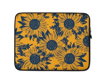 Starry Night and Sunflowers Oil Painting Laptop Sleeve Bag Evecase Neoprene Universal Sleeve Zipper Protective Cover Case 17 Inch for Notebook