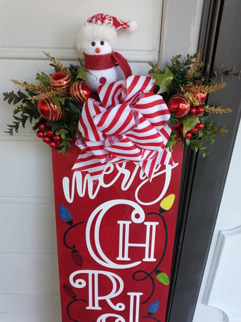 Christmas porch sign Porch Sign Holiday Signs Porch Leaner | Etsy