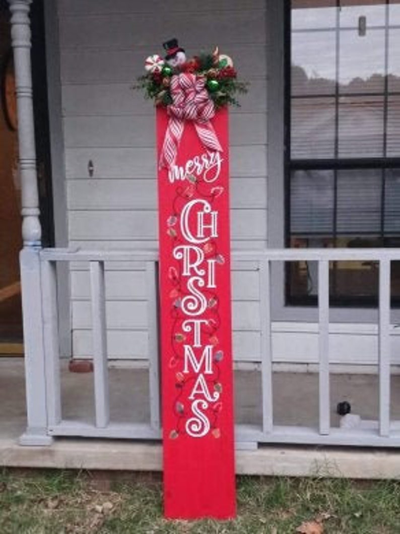 Christmas porch sign Porch Sign Holiday Signs Porch Leaner Etsy