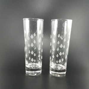 Set of 2 Courvoisier CV Cognac Glasses 6&quot; Tall Made in France EUC