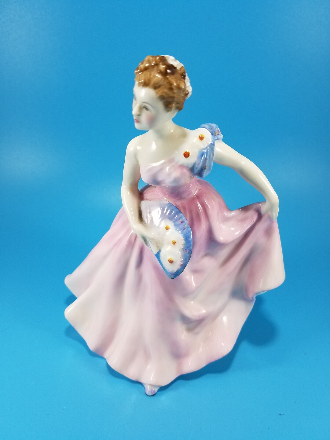 Vintage Royal Doulton Invitation Lady Pink Dress Gown Figurine Etsy