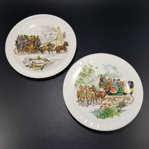 Set of 2 Weatherby Hanley England Royal Falconware Dishes Horses and Carriage 5&quot;