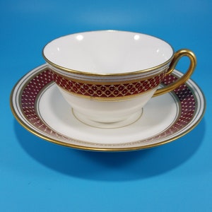 W.A. Adderley and Co. England Antike Teetasse & Untertasse Set Goldbesatz RARITÄT