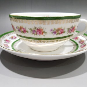 Antique C.T. Germany Carl Tielsch Altwasser Hand Painted Tea Cup & Saucer Set