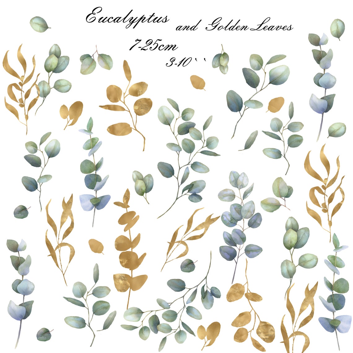 Eucalyptus Leaves Wall Decal Removable Botanical Wallpaper Etsy