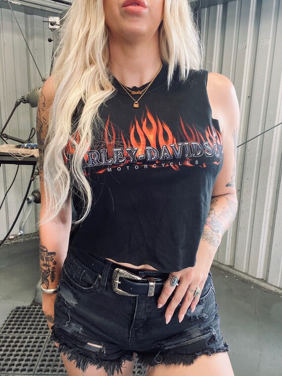 Vintage Cropped Harley Davidson Tee